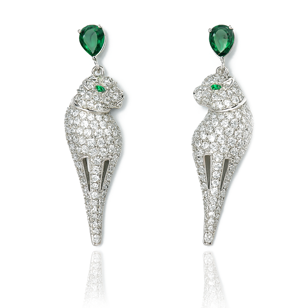 Aanura Panther Stone Studded Earrings