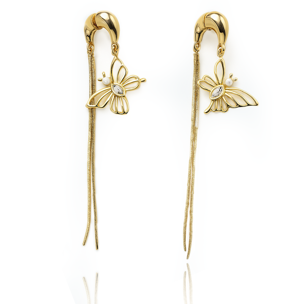 Aanura Butterfly Tassel Drop Earrings