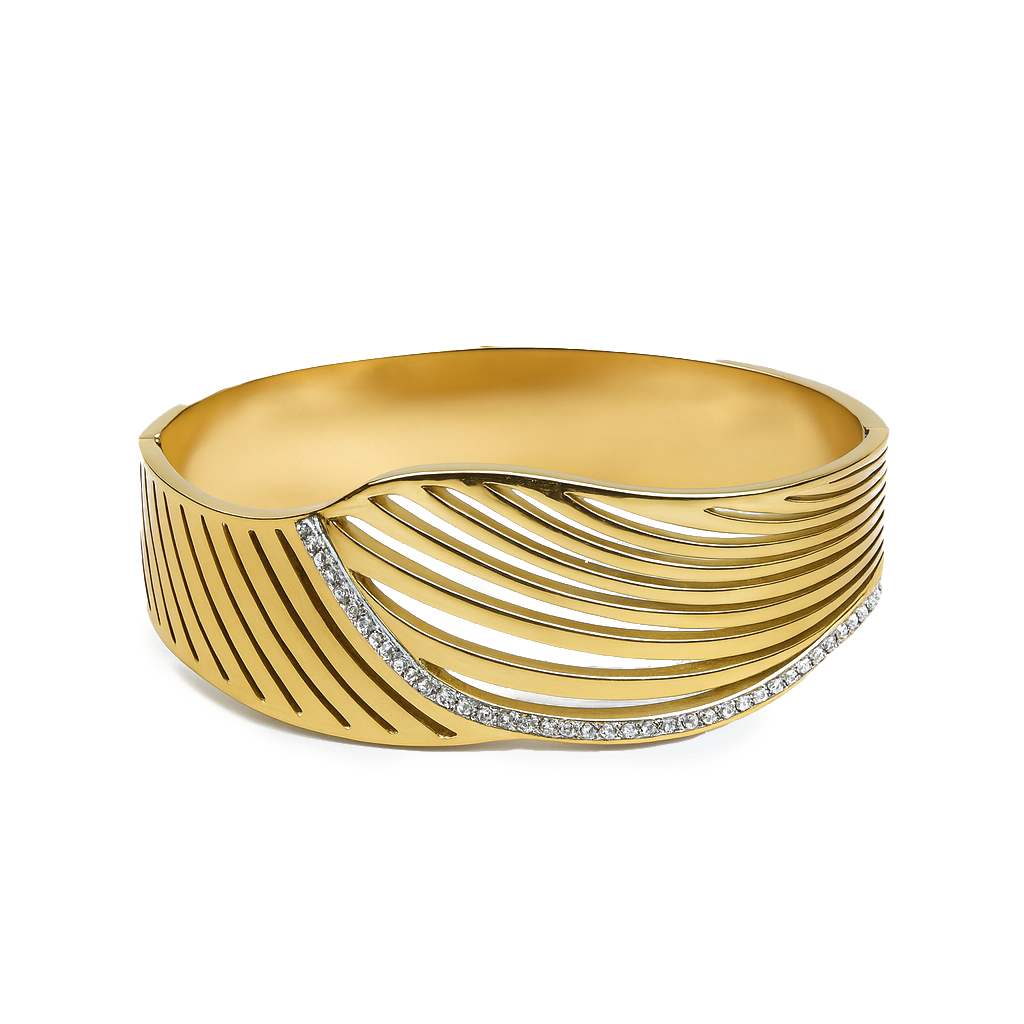 Aanura Golden Wave Cut-Out Bracelet