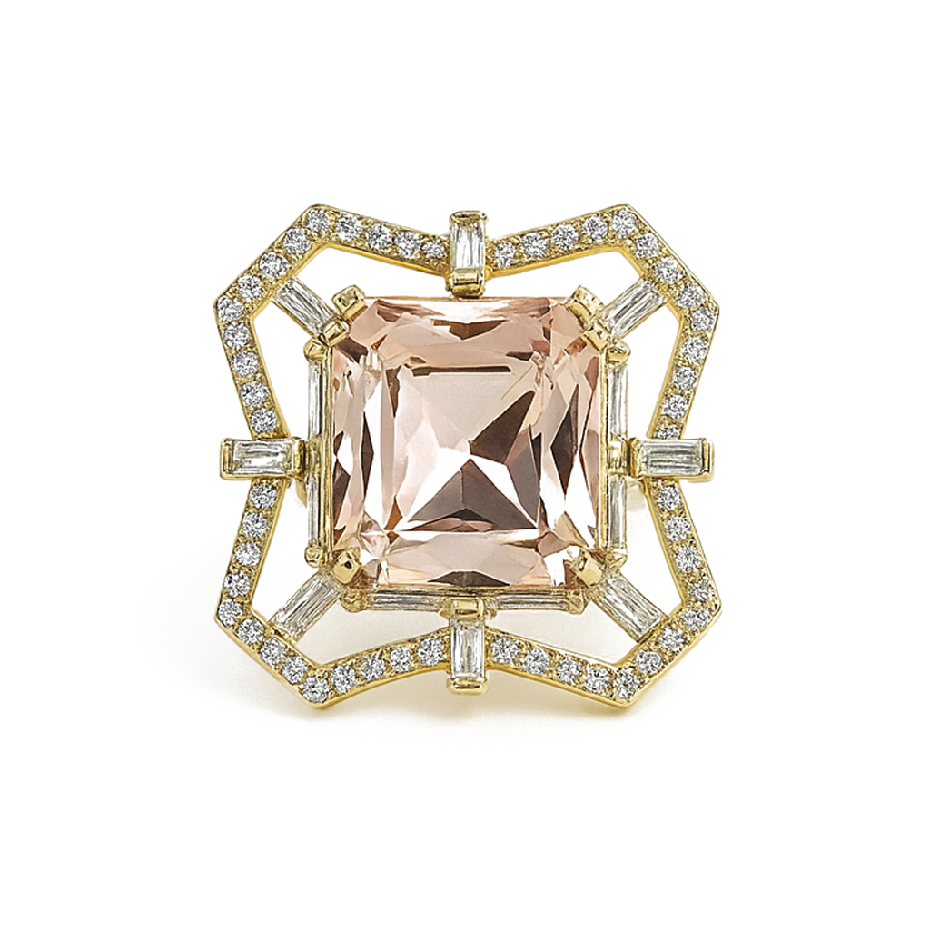 Aanura Gold-Tone Gem Geometric Cocktail Ring