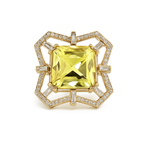 18K Gold Plated Pink Geometric Anti-Tarnish Waterproof Ring
