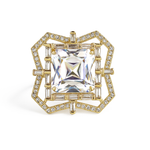 Aanura Gold-Tone Gem Geometric Cocktail Ring