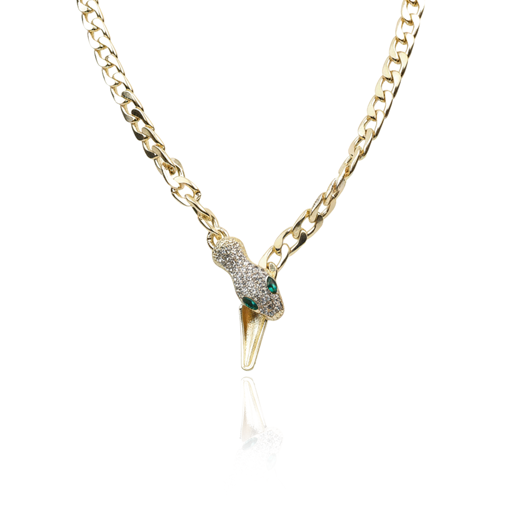 Aanura Gold Cuban Link Chain Necklace