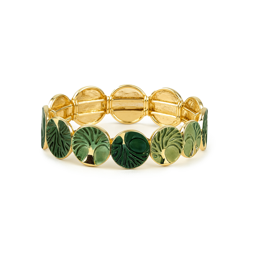Aanura Verdant Forest Gold Enamel Bracelet