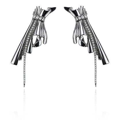 Aanura Silver Crystal Glam Earrings