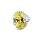Rhodium Plated Vintage Yellow Gem Anti-Tarnish Waterproof Ring