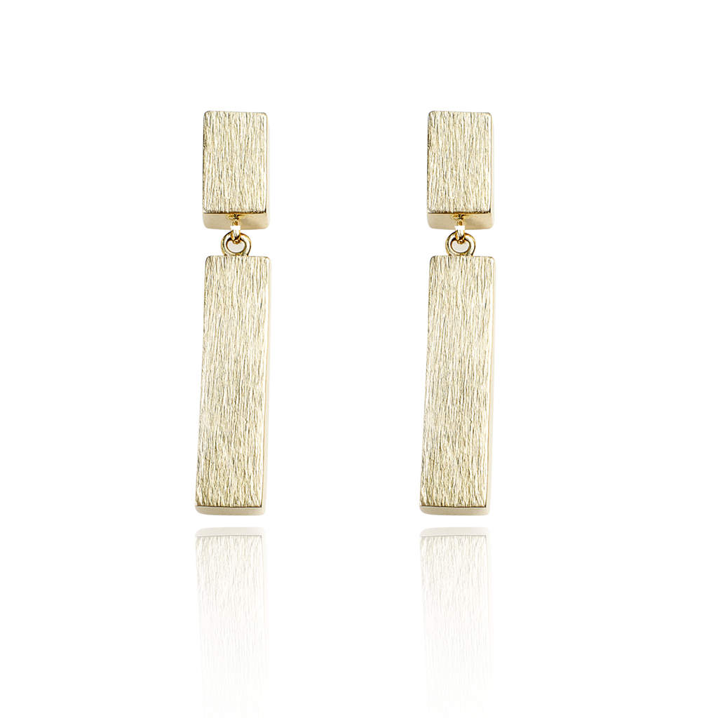 Aanura Geometric Gold Bar Earrings