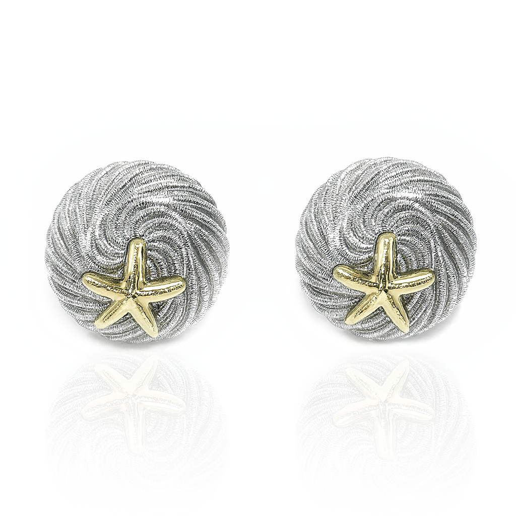 Aanura Starfish Silver Swirl Earrings