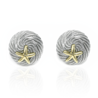 Aanura Starfish Silver Swirl Earrings