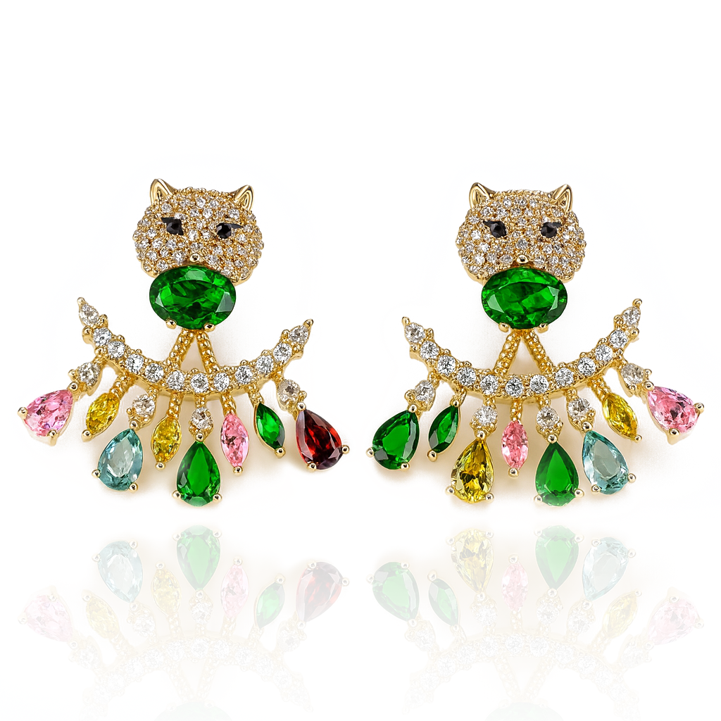Aanura Multicolor Panther Drop Earrings