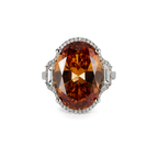 Rhodium Plated Vintage Yellow Gem Anti-Tarnish Waterproof Ring