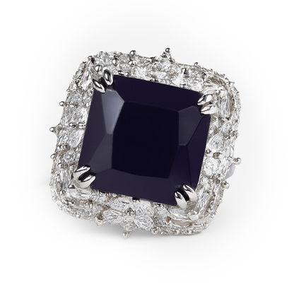 Aanura Silver Gem Cocktail Ring