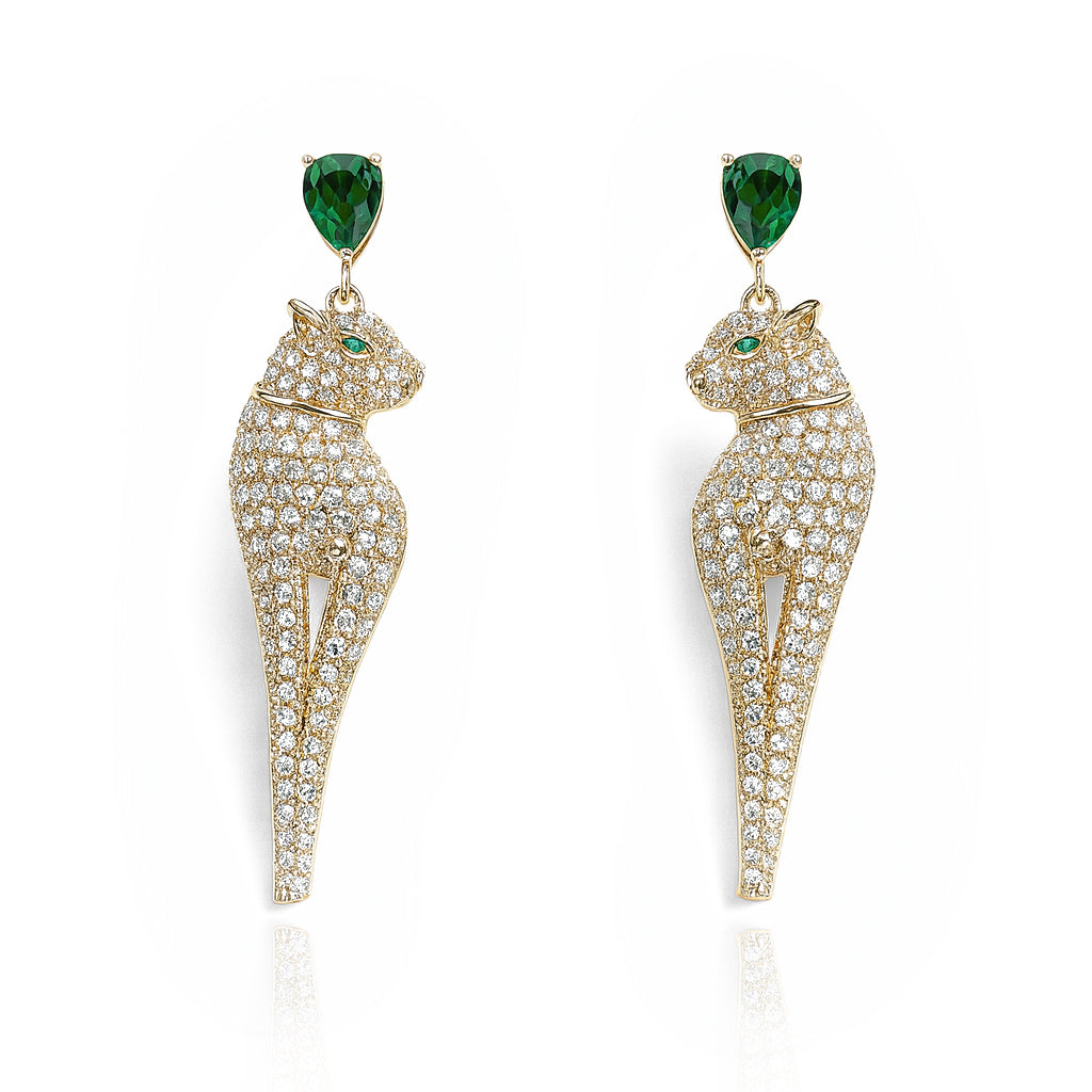 Aanura Panther Stone Studded Earrings