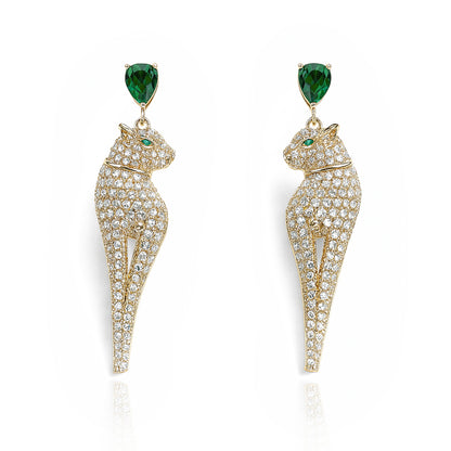 Aanura Panther Stone Studded Earrings