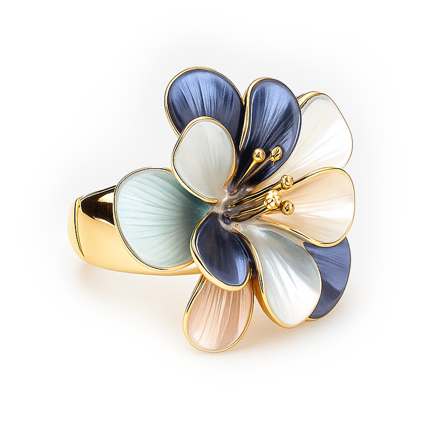 Aanura Multicolor Enamel Flower Ring