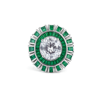 Rhodium Plated Emerald Band Anti-Tarnish Waterproof Ring