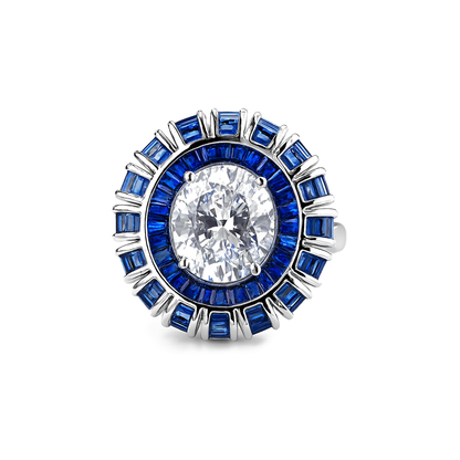 Aanura Emerald Baguette Band Statement Ring