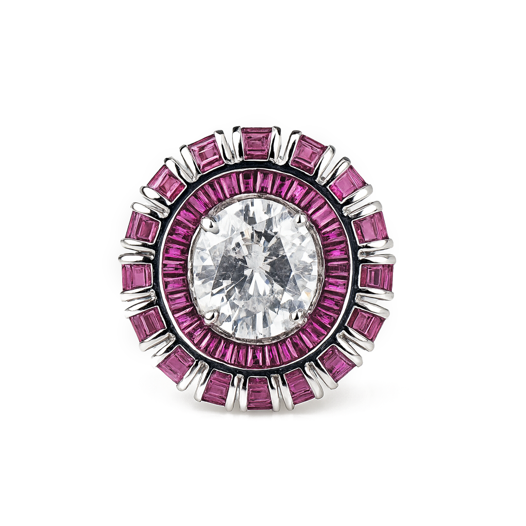 Aanura Emerald Baguette Band Statement Ring