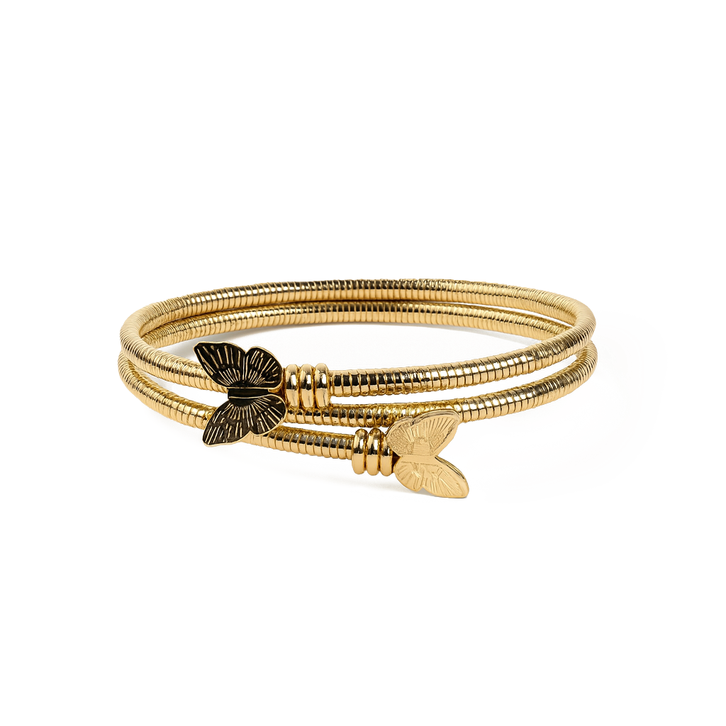 Aanura Butterfly Gold Coil Bracelet