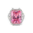 Rhodium Plated Ruby Cocktail Anti-Tarnish Waterproof Ring