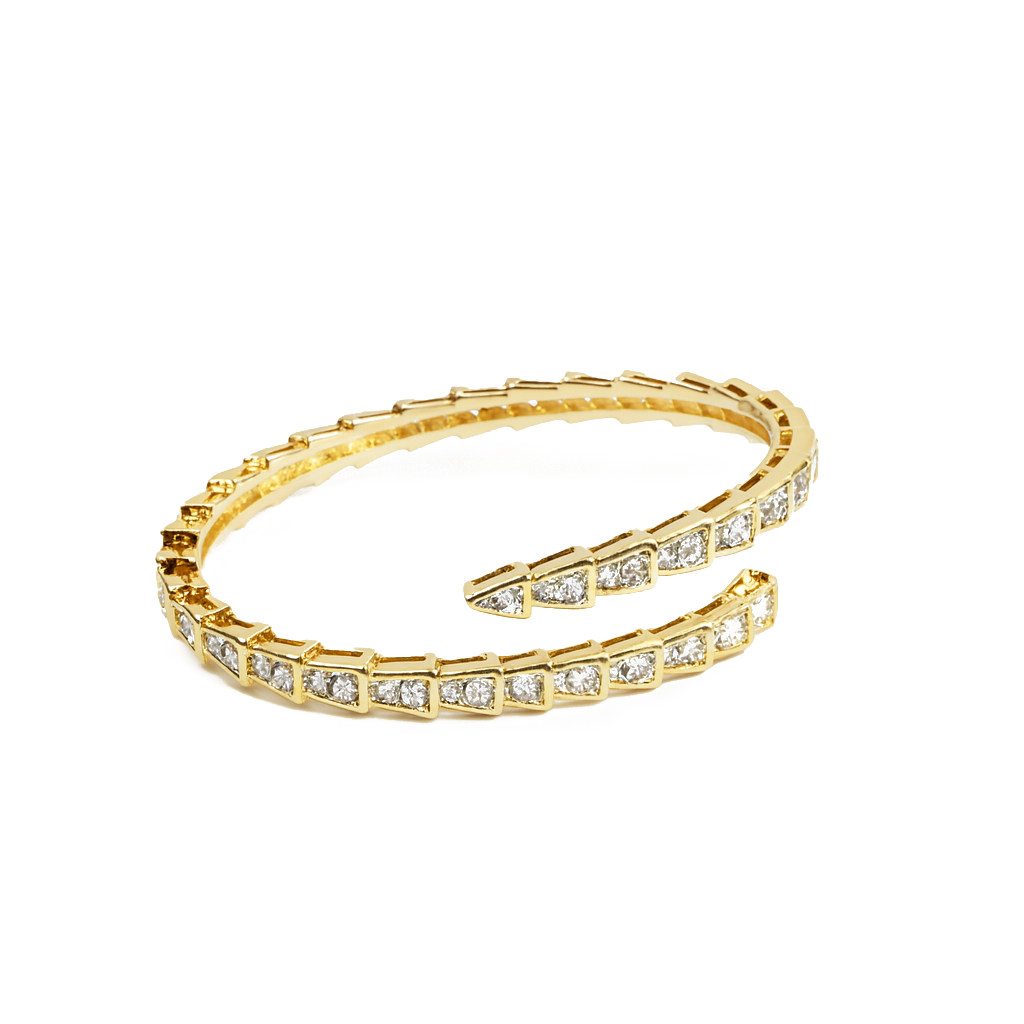 Aanura Serpent-Inspired  Diamond Coil Bracelet