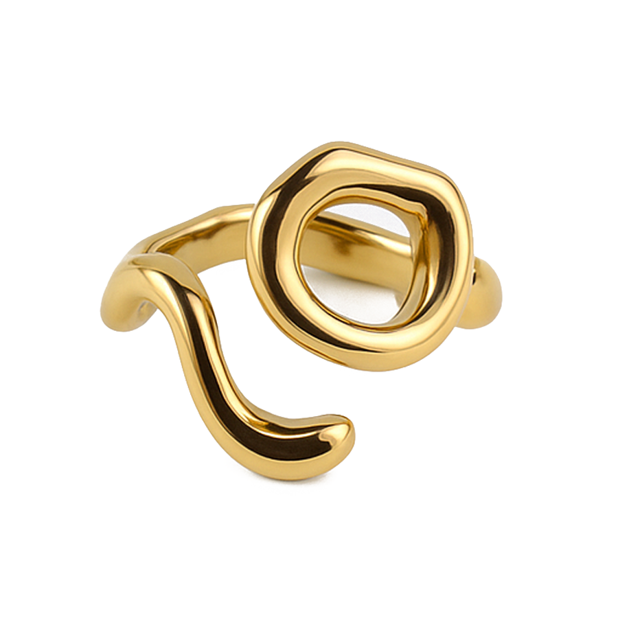 Gold & Rhodium Sculptural Anti-Tarnish Waterproof Ring