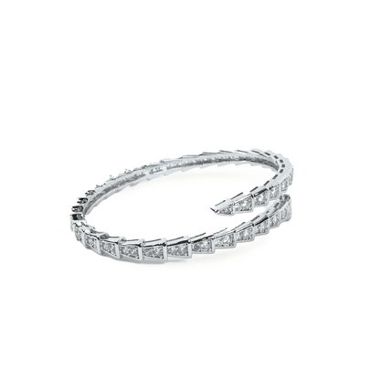 Aanura Serpent-Inspired  Diamond Coil Bracelet