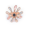 Aanura Gold Multicolor Floral Crystal Statement Ring