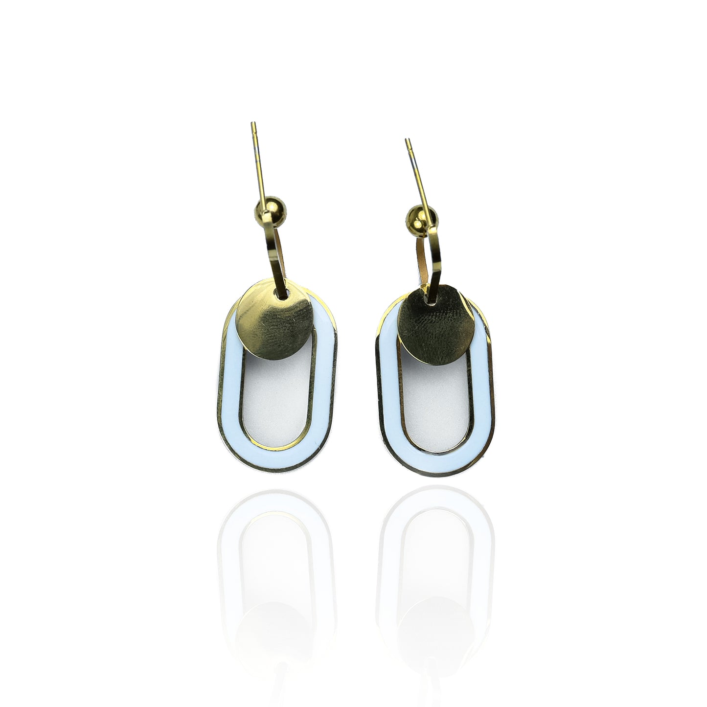 Aanura Minimal Geometric Gold Drop Earrings