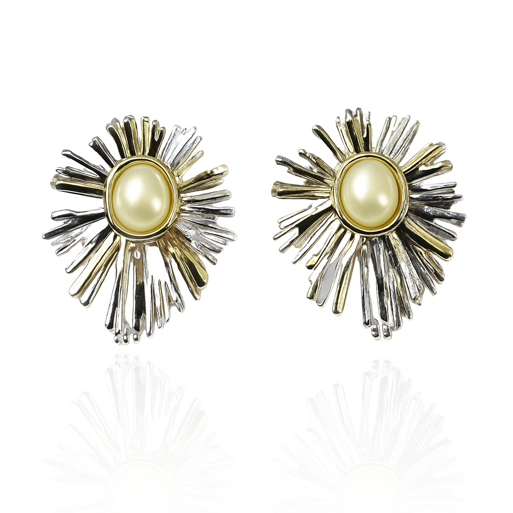 Aanura Radiant Sunburst Pearl Earrings