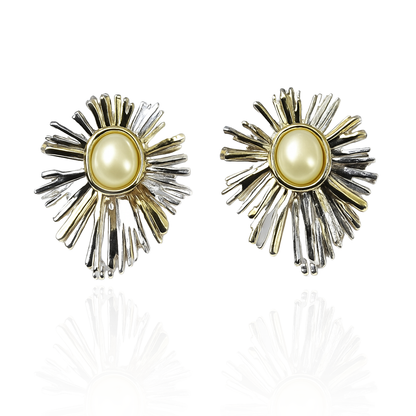 Aanura Radiant Sunburst Pearl Earrings