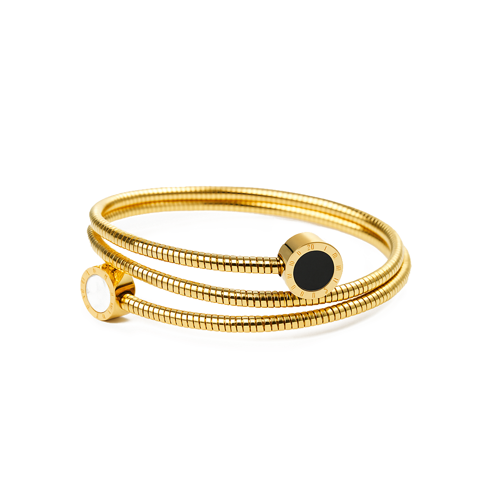 Aanura Dual-Tone Roman Coin Coil Bracelet