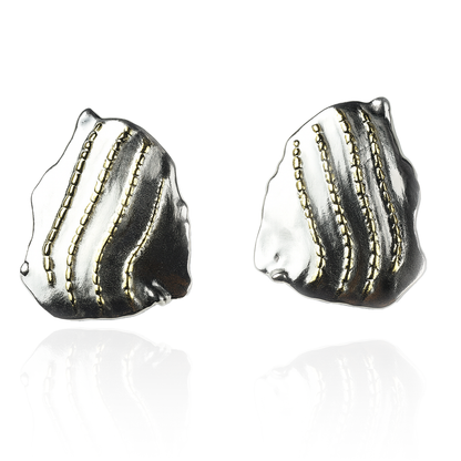 Aanura Molten Wave Dual-Tone Earrings