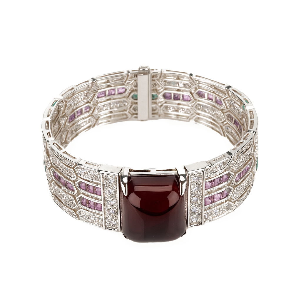 Aanura Regal Garnet Glow Stainless Bracelet