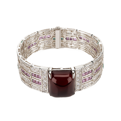 Aanura Regal Garnet Glow Stainless Bracelet