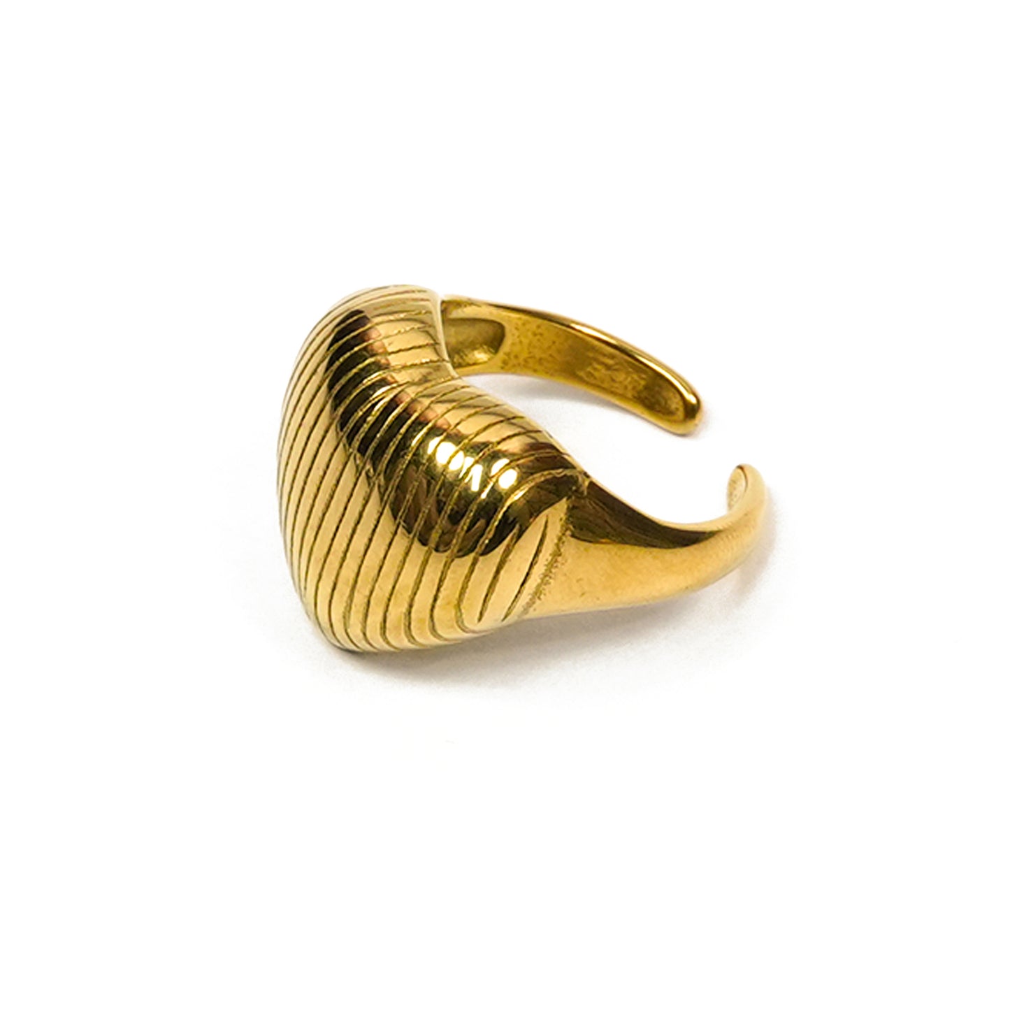 Aanura Gold Plated Wave Adjustable Ring for Women