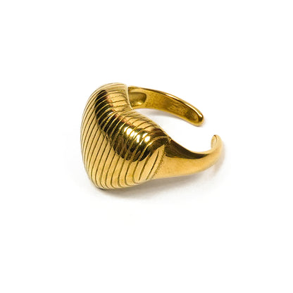 Aanura Gold Plated Wave Adjustable Ring for Women