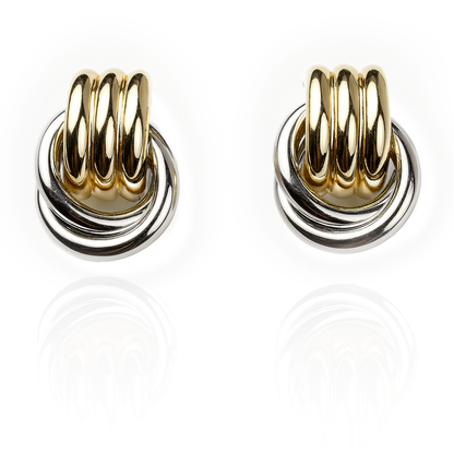 Aanura Dual-Tone Knot Statement Earrings