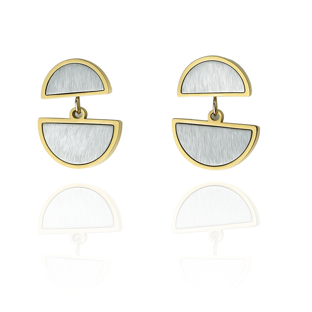 Aanura Eclipse Dual-Tone Geometric Earrings