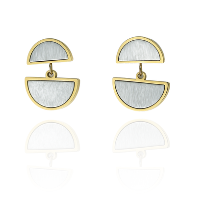 Aanura Eclipse Dual-Tone Geometric Earrings