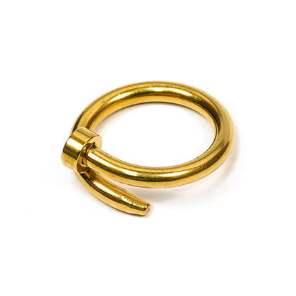 Aanura Gold Tone Modern Nail Ring for Women