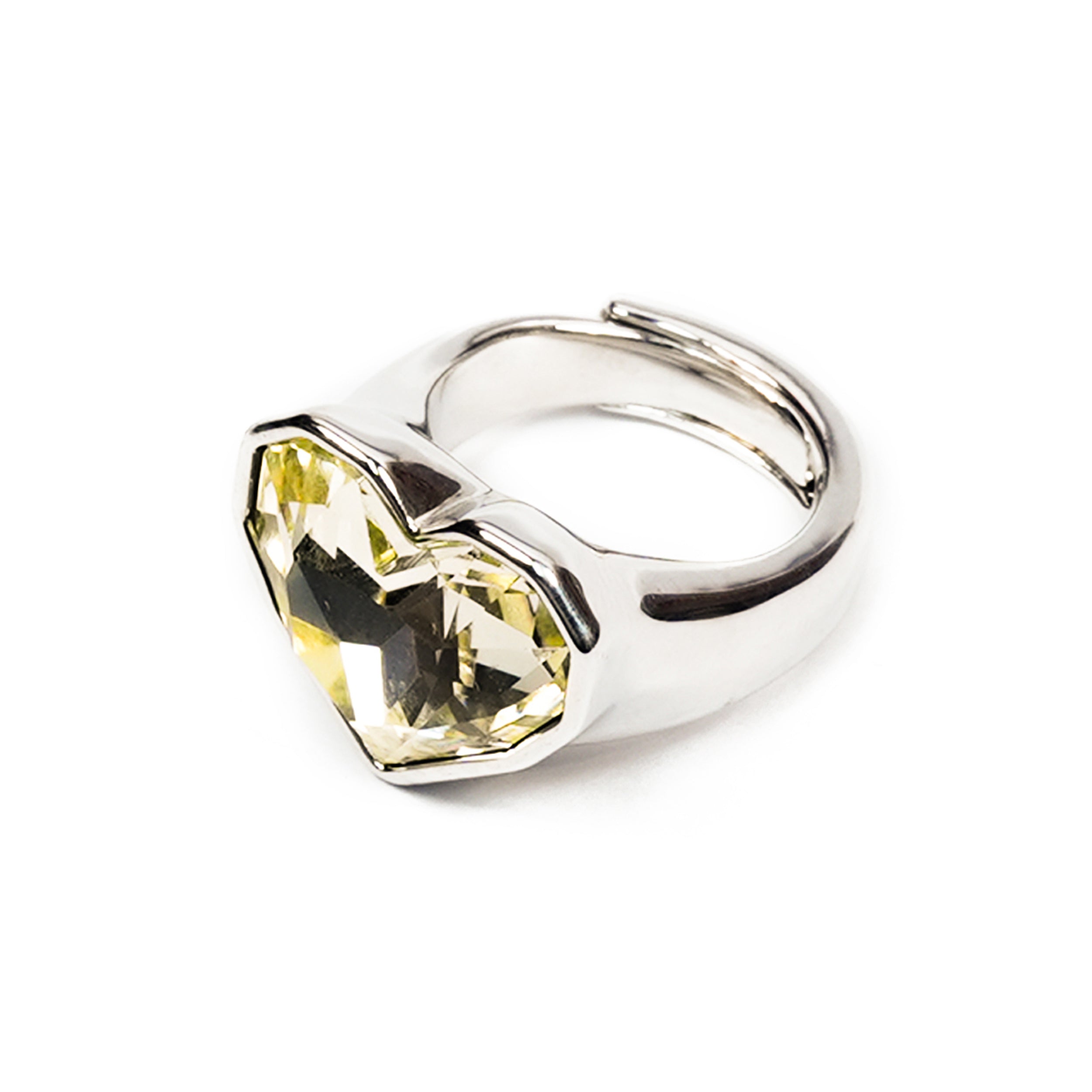 Aanura Heart Crystal Adjustable Statement Ring