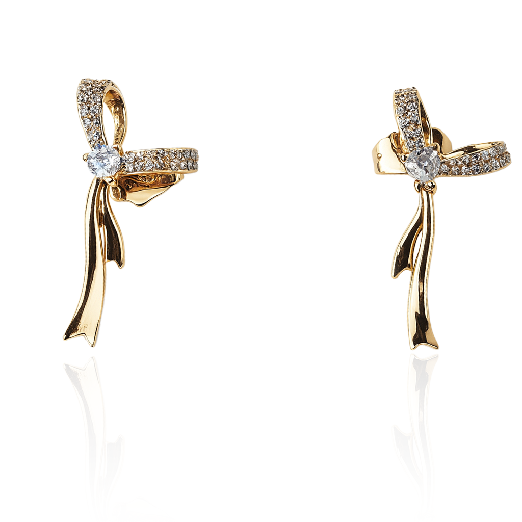 Aanura Celeste Ribbon Earrings – Gold-Plated