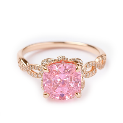 Aanura Cushion Cut Gold Ring – Elegant Infinity Design