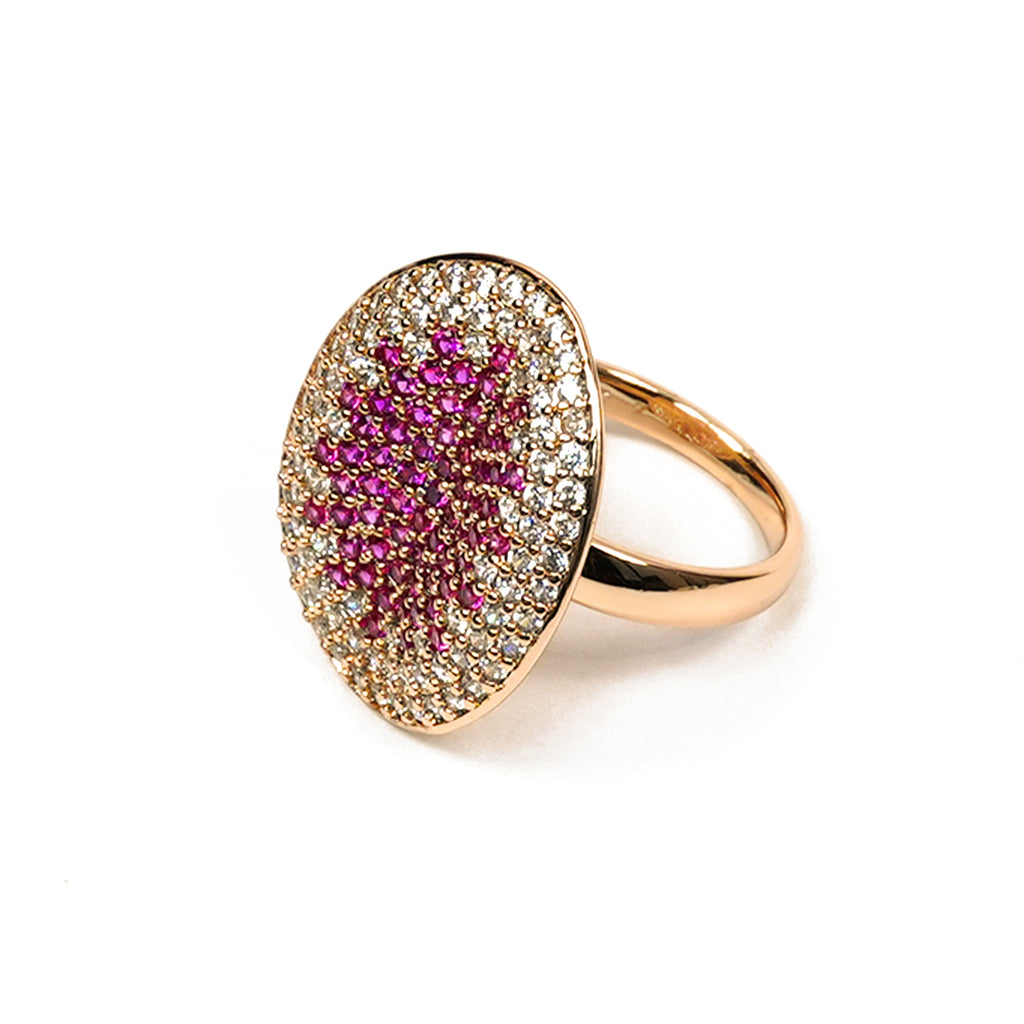 18K Gold Plated Oval Crystal Anti-Tarnish Waterproof Ring