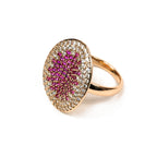 18K Gold Plated Oval Crystal Anti-Tarnish Waterproof Ring