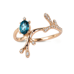 Aanura Gemstone Branch Ring – Rose Gold Elegance