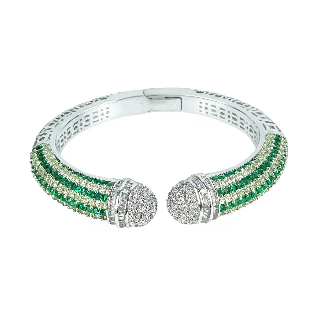 Aanura Emerald Crown Silver Bracelet