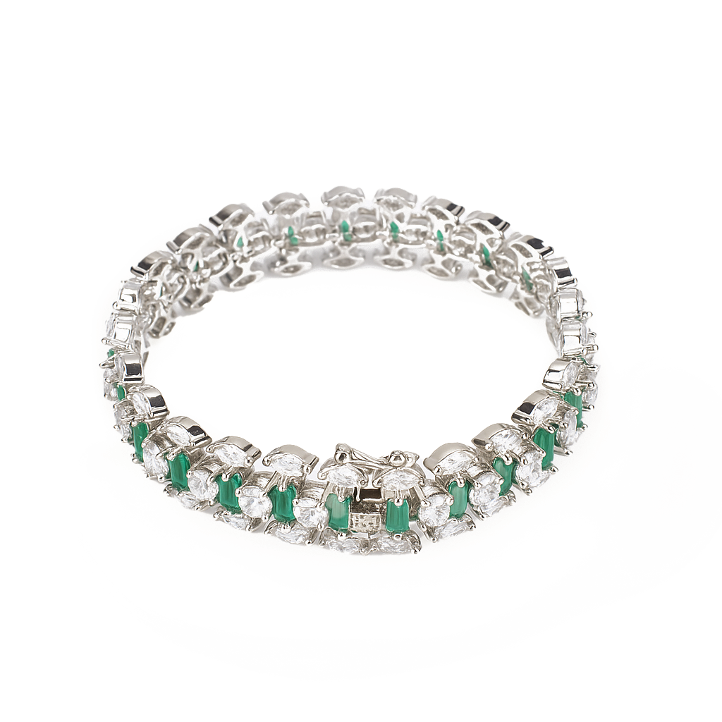 Aanura Radiant Diamond Silver Bracelet