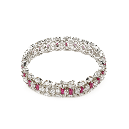 Aanura Radiant Diamond Silver Bracelet